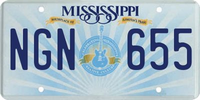 MS license plate NGN655