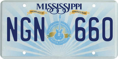 MS license plate NGN660