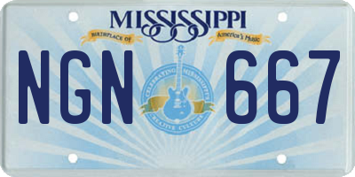 MS license plate NGN667