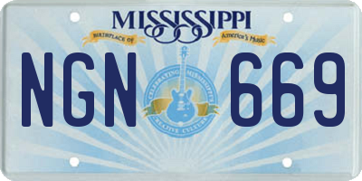 MS license plate NGN669