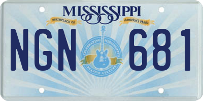 MS license plate NGN681