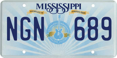 MS license plate NGN689