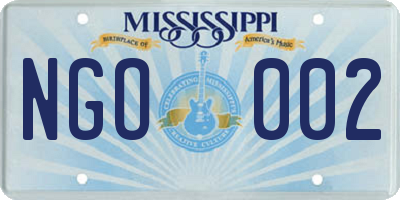 MS license plate NGO002