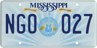 MS license plate NGO027
