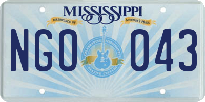MS license plate NGO043