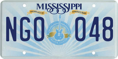 MS license plate NGO048