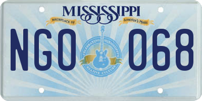 MS license plate NGO068