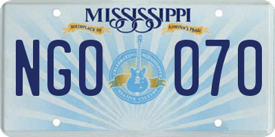 MS license plate NGO070
