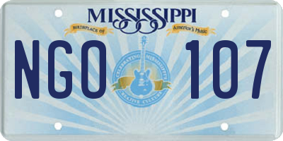 MS license plate NGO107