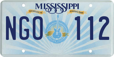 MS license plate NGO112