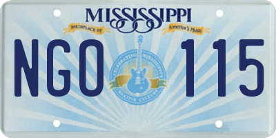 MS license plate NGO115
