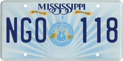 MS license plate NGO118