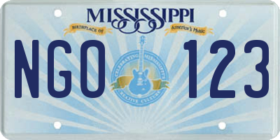 MS license plate NGO123