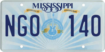 MS license plate NGO140
