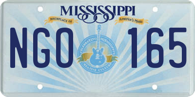 MS license plate NGO165
