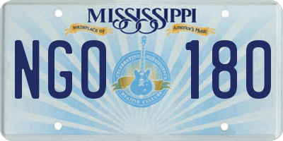 MS license plate NGO180