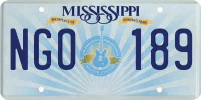 MS license plate NGO189