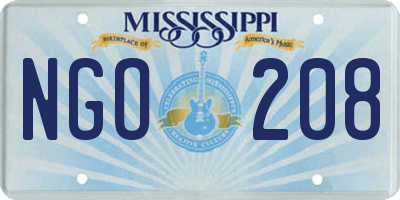 MS license plate NGO208