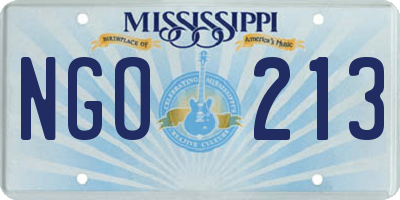 MS license plate NGO213