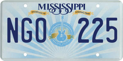MS license plate NGO225