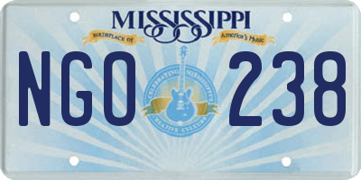 MS license plate NGO238