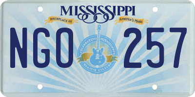MS license plate NGO257