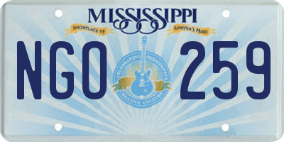 MS license plate NGO259