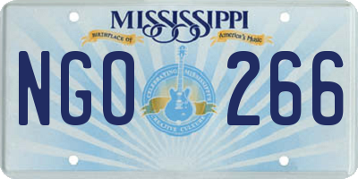 MS license plate NGO266