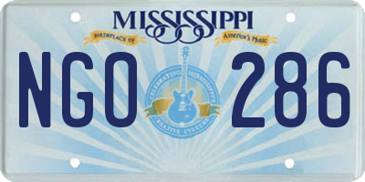 MS license plate NGO286