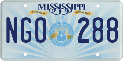 MS license plate NGO288