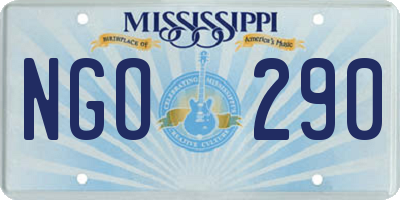 MS license plate NGO290