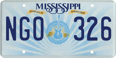 MS license plate NGO326