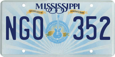 MS license plate NGO352
