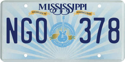MS license plate NGO378