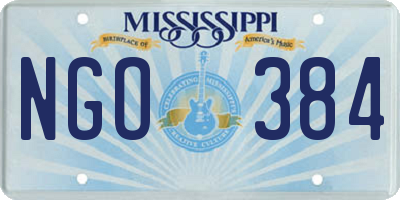 MS license plate NGO384