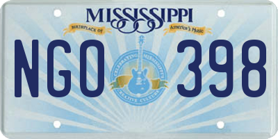 MS license plate NGO398