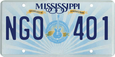MS license plate NGO401