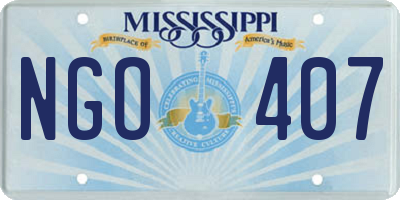 MS license plate NGO407