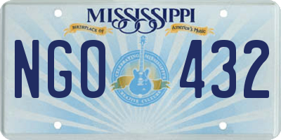 MS license plate NGO432