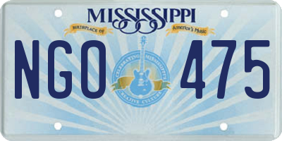 MS license plate NGO475