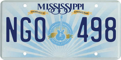 MS license plate NGO498