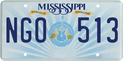 MS license plate NGO513
