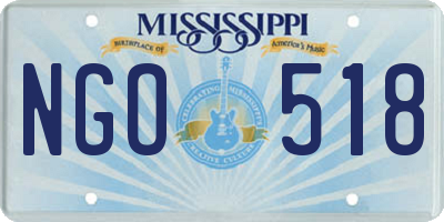 MS license plate NGO518