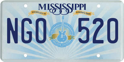 MS license plate NGO520