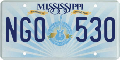 MS license plate NGO530