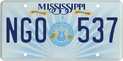 MS license plate NGO537