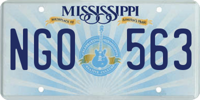 MS license plate NGO563