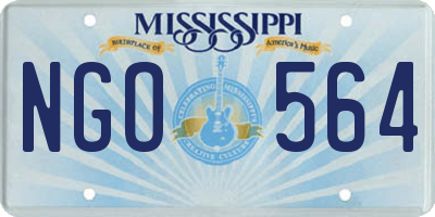 MS license plate NGO564