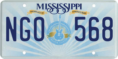 MS license plate NGO568