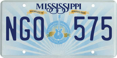 MS license plate NGO575